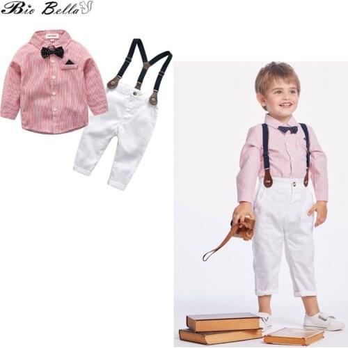 Kids Boy Gentleman Clothing Set Fashion Children Spring Autumn Clothes Suit Party Birthday Wedding Boy Outfits Costume Boys