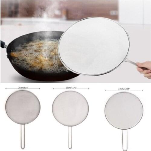 Stainless steel cover lid oil proofing frying pan splatter screen spill proof