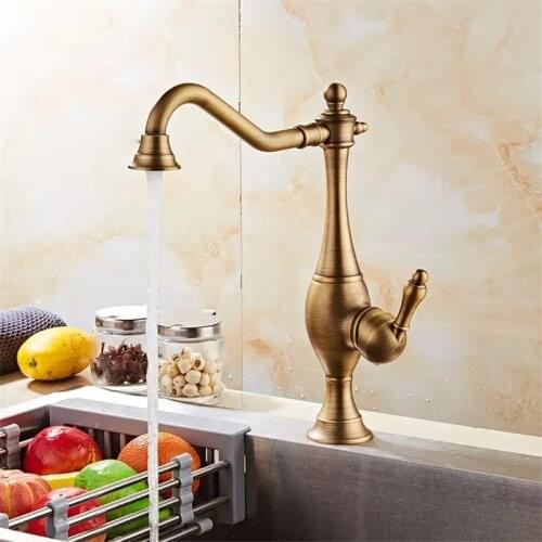 LIUYUE Kitchen Faucets Black/Brushed Gold Retro Wine Pot Type 360 Rotate Kitchen Mixer Faucet Cold Hot Water Crane Sink Taps