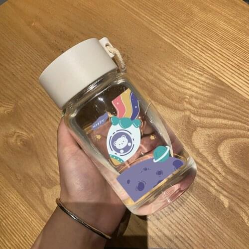 Cartoon Cute Plastic Bottles Water Cup Bottles Female Student Ins Cute Simple Cartoon Bottle Gift For Sale