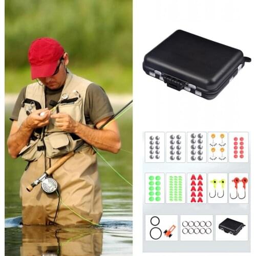 205Pcs Outdoor Fishing Accessories Set Waterproof Multifunction Metal Hook Bait Jig Swivel Fishing Tackle Kit Fishing Lures Set