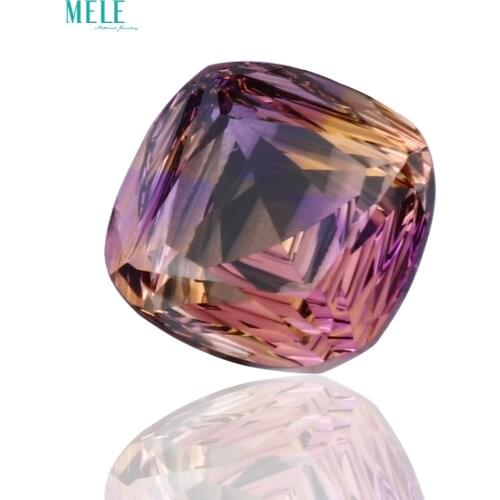 Natural Purple Yellow Mixed Crystal 16.8ct Bare Rock High-end Privately Customized 18K Gold Pendant Ring with Stone Special Cut