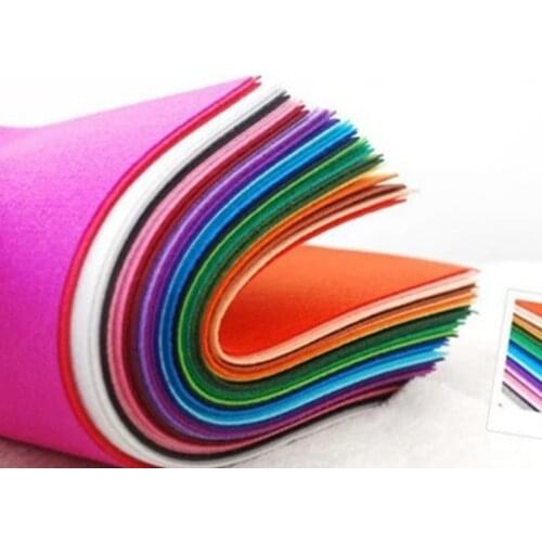 10PCS/Lot Mixed Color 15x15cm Non Woven Felt Fabric DIY Needlework Craft Supplies Eco-Friendly for Sewing Dolls Scrapbook Cloth