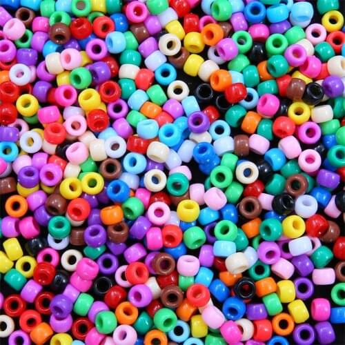 New 100pcs 9x6mm Round Plastic Beads Spacer Loose Beads for Jewelry Making DIY Handmade Bracelet