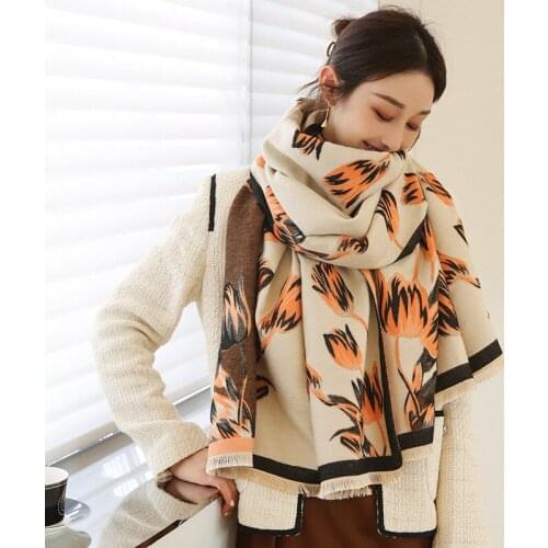 2021 New Floret Dustproof Bandanna Fashion 190X65CM Beach Towel Autumn And Winter Cashmere Scarves Female Print Tassels Shawls