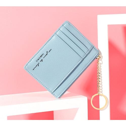 New Women Wallets Zipper PU Leather Coin Purse Mini Key Chain Small Wallet Multi-card Bit Card Holder