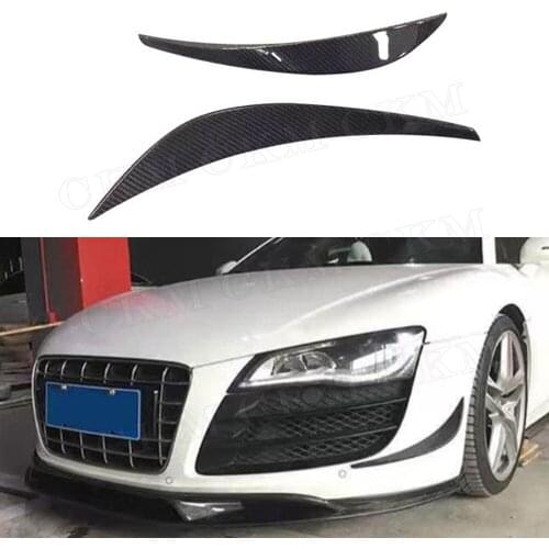 Carbon Fiber Front Bumper Trim Side Canards Splitter Spoiler for Audi R8 V8 V10 2008-2015 Car Styling