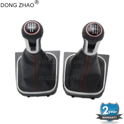 Gear Shift Knob For VW Volkswagen Golf 6 MK5 MK6 5speed 6 Speed Plastic Shift Knob with Leather Gaitor boot Car Stick