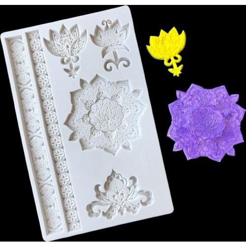 18.5*12*0.8CM DIY Sugar Craft Cake Lotus Flower Vine Silicone Mold Fondant Mold Cake Decorating Tools Gum Paste Mold
