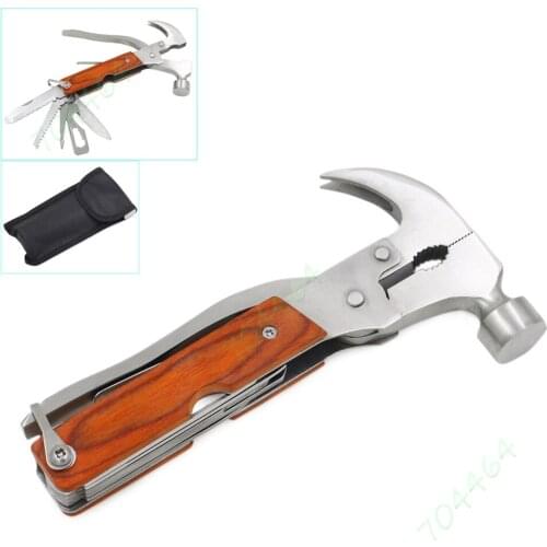 Folding Multifunction Outdoor Camping Pocket Tool Hammer Knife Pliers Screwdriver Saw