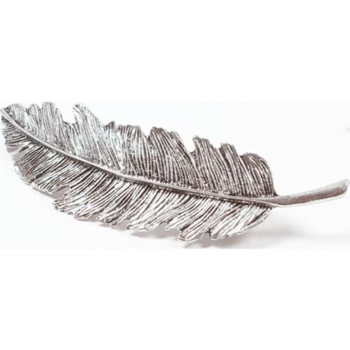 Alloy Feather Hairpin Tree Leaves Side Hair Clip Women Vintage Hairgrip Antique Spring Ponytail Jewelry Hairwear Accessories