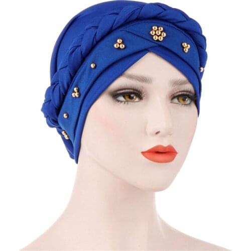 Turban Hijab Muslim Hijab Caps soild color braid inner hijab bonnet arab headwrap hat islamic headwrap female india hat