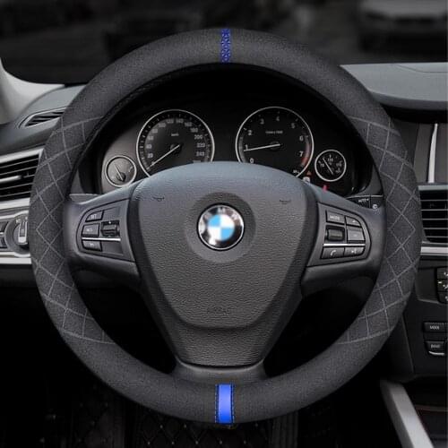 Suede steering wheel cover is suitable for BMW New 3 / 5 1 series gt E48/F48 F83/F25 E90 x4 x5 x6 120i car leather handle cover