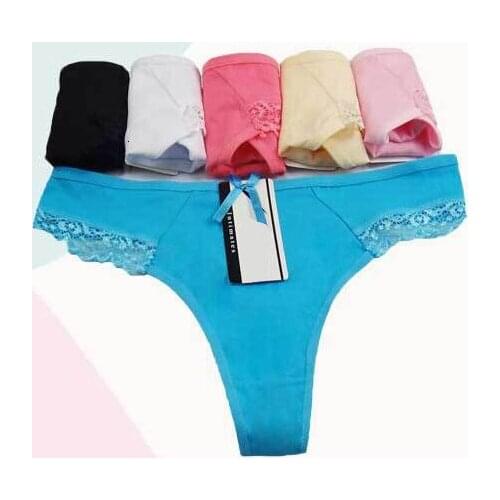 5color Cotton lace Womens Sexy Thongs G-string Underwear Panties Briefs For Ladies T-back bikini lingerie 4pcs/lot 87319
