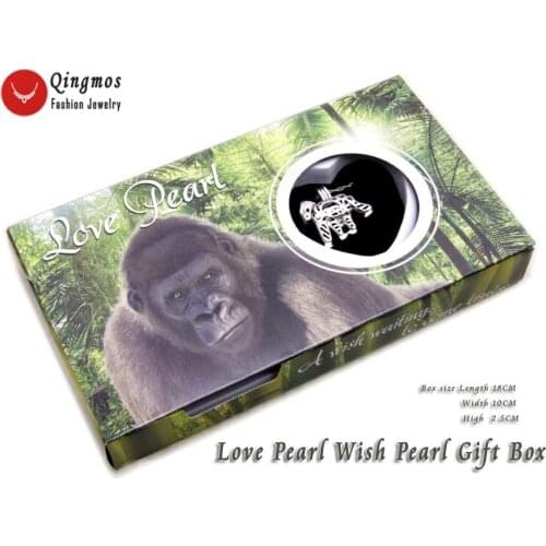 Qingmos Wish Pearl 25mm Gorilla Cage Chokers Necklace for Women & Oyster Love Pearl Pendant Chain Necklace Collier Jewelry-3648