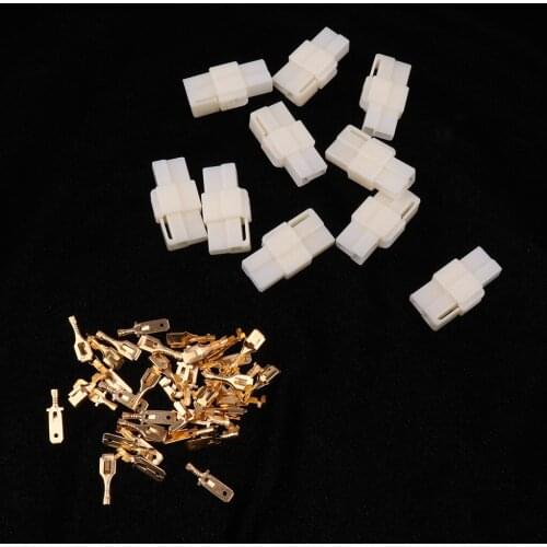 10 Kits Car Male Female 2 Way Pin 6.3mm Locking Connectors Plug Socket Car Electronics Accessories