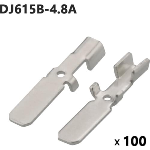 100 PCS 4.8 Series Connector Terminal Terminal Insert Copper Reed Pin Copper Terminal DJ615B-4.8A