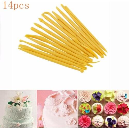 14pcs/set Mini Carving Pen Cake Decorating Patterns Fondant Flower Sugar Craft Modelling Tools Clay Fondant Cake Decorating Tool