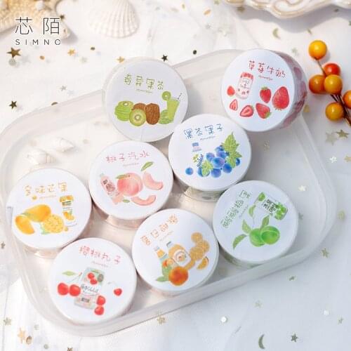 15mm*3m Washi Paper Tape Fruit Tea Series Kiwi Mango Plum Black Currant DIY Scrapbook Decoration Masking Tapes