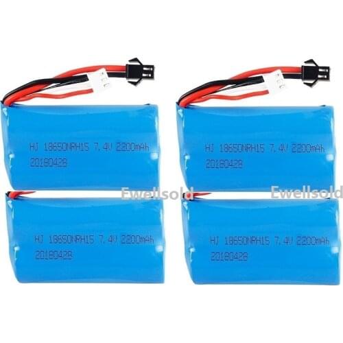 2S 7.4v 2200mah Li-ion battery 20c 18650 for rc helicopter RC car wltoys 18301/18302 18311/18312 MN99S D90 Huina1592 183SM/JST