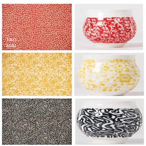 3pcs Pottery Underglaze Flower Paper Decal Paper Plum Fish Pattern DIY Ceramic Transfer Paper High Temperature Decal 52cm *37cm