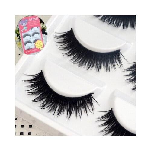 Free shipping 2016 hot sale 5 Pairs/lot natural long thick cocking up girl High quality false eyelashes charming fake eyelashes