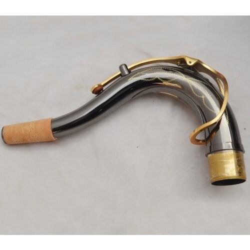 Free Shipping Brand New De Xin Bb Tenor Saxophone Necks Professional Sax Necks Brass Accessories Black Nickel Gold