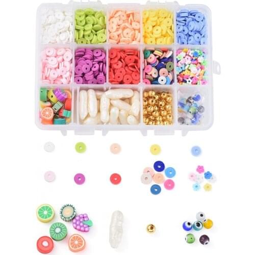 6mm Polymer Clay Beads Fruit Demon Eyes Mixed Round Spacer Beads for Diy Handmade Jewelry Making Bracelet Mixed Boxed