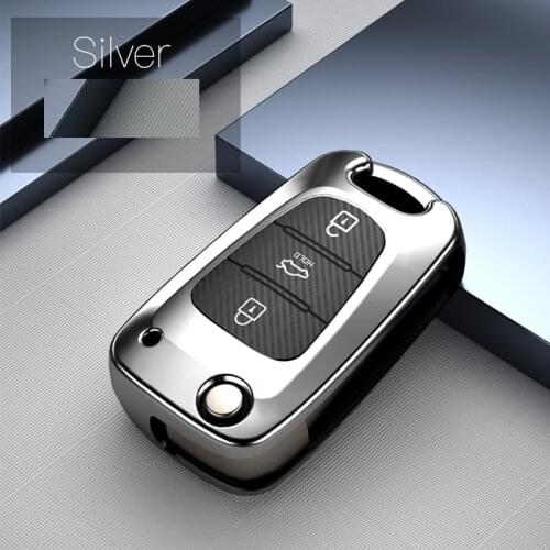TPU+Carbon fiber grain Key Cover Key Case For Hyundai i20 i30 i35 iX20 iX35 Solaris Verna For Kia RIO K2 K5 Sportage Sorento