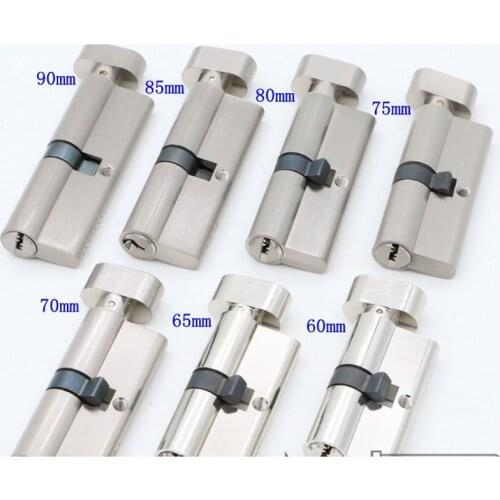 Door Hardware 60 70 80 90mm Security Copper Door Lock Cylinder Interior Bedroom Living Lock Handle Brass Key Locking