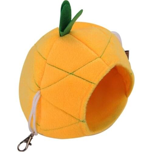 69HC Pineapple Bed Fleece Cage for Hamster Hanging Hammock for Small Animals Ferret Swing for Pet Playing Sleeping Hiding