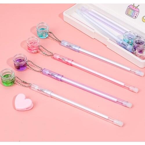 Shell Pendant Gel Pens Kawaii Stationery Pens Novelty Cartoon Gel Ink Pen Black Ink Signature Gel Pens Learning Office Supplies