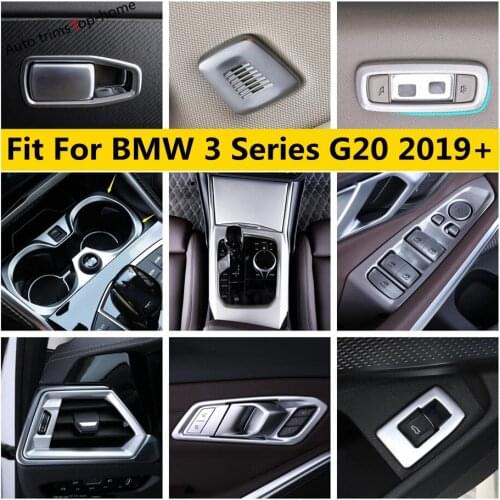 Window Lift Button Dashboard Air AC Panel Gear Cover Trim ABS Matte Interior Kit For BMW 3 Series G20 2019 - 2021 Accessories