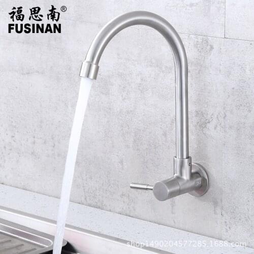 Kitchen accessories stainless steel in-wall kitchen faucet sink single cold faucet sink faucet