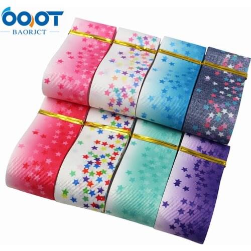 ' 5yards Gradient star printing Grosgrain Ribbons DIY Handmade Child Bow Wedding Decoration Gift Wrap Material,L-20817-794
