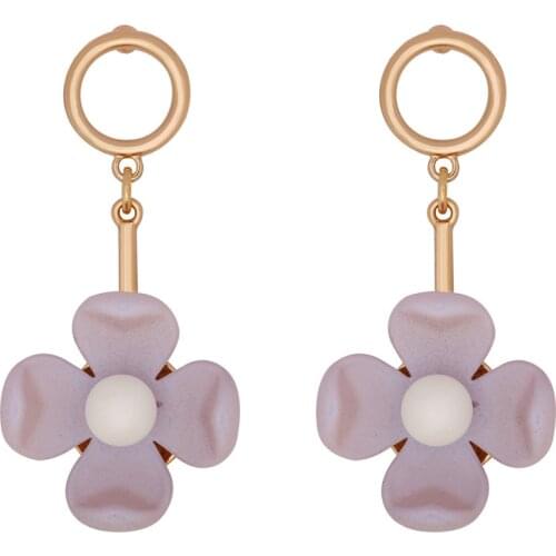 Hot Trendy Acrylic Women Dangle Earrings Flower Long Pendant Earrings For Women Drops Earrings