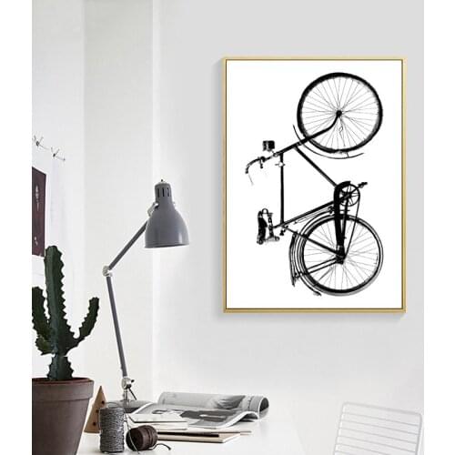 Minimalist Wall Art Canvas Poster Black White Bike Canvas Painting Decorative Picture Nordic Style Living Room Home Decor