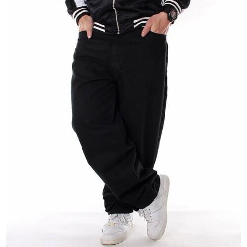 Mens Fashion Comfortable Leisure Long Baggy Jeans Eu Street Jeans Men Denim Pants Loose Hip Hop Jeans Black Skateboard Pants