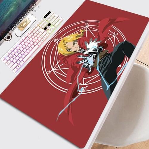 Desk Pad Mouse Mousepad Anime Gaming Kawaii Keyboard On The Table Computer Mat Custom Gamers Accessories Fullmetal Alchemist Pad