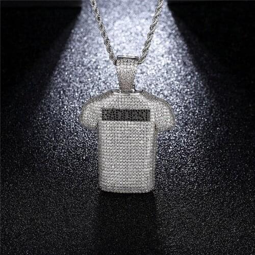 New Iced Out BADDEST Jersey Pendant Necklace Cubic Zircon Hip Hop Rock Jewelry For Men Gift dropshipping