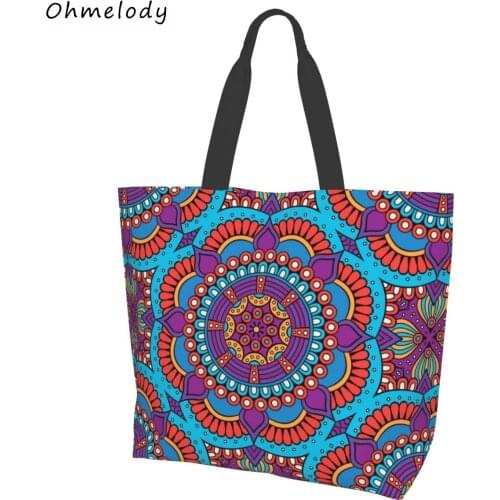 Vintage Mandala Womens Large Tote Handbags Lightweight Shoulder Bag Ladies Shopping Bags Summer Beach Bags Travelling Totes