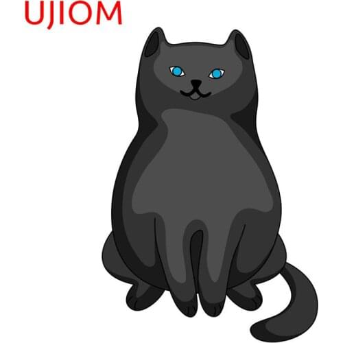 UJIOM Cartoon Black Cat Home Decoration Bedroom Living Room Decorations Wall Stickers Refrigerator Air Conditioning Decals
