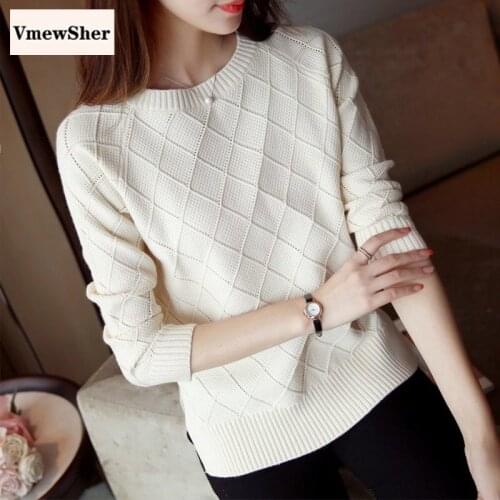 VmewSher 7 Color Knitted Women Sweater New Spring Autumn O-neck Long Sleeve Sweater Pullover Female Solid Jumper Sweaters Tops