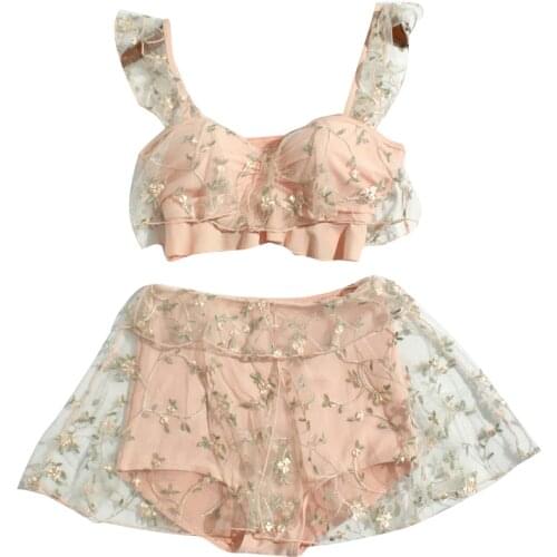 2021 Women Cute Printed Two Pieces Bikini Tankinis Set Swimwear Bathing Suit Swimming Beach Wear Biquini Female Summer Swimsuit