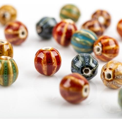 11# 15# 20pcs Watermelon Shape Sphere Ceramic beads not silicone string Specail Ceramic Beads #HY417