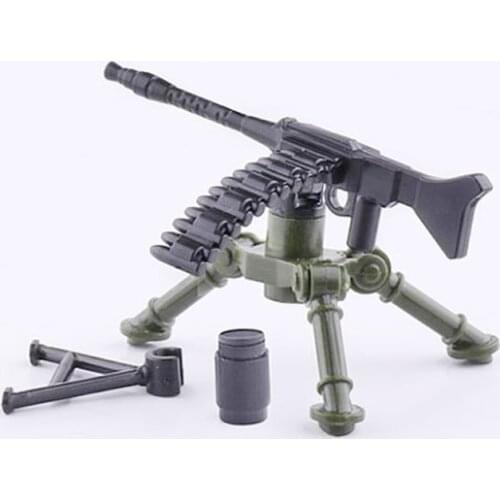 2 Pcs/lot Military MG34 Heavy Machine Gun Weapon Bricks Building Blocks Soldier Army Model Toys for Children X471