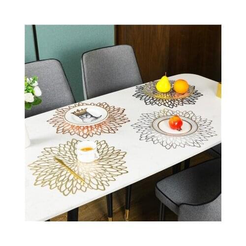 4/PCS new products foreign trade hot selling hollow PVC hot stamping western-style food mat hotel restaurant creative high-grade