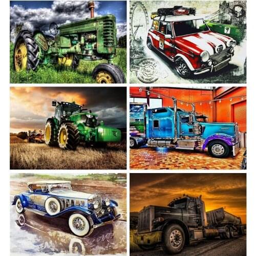 5d DIY Farm Tractor Old Car Diamond Painting Full Drill Embroidery Cross Stitch Needlework Mosaic Craft Home Decor Kid Gift
