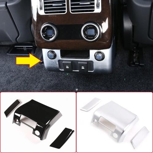 ABS Chrome Car Styling Rear Air Condition Vent Outlet Anti-kick Cover Trim Frame For Range Rover Vogue 2013-2021Auto Accessories