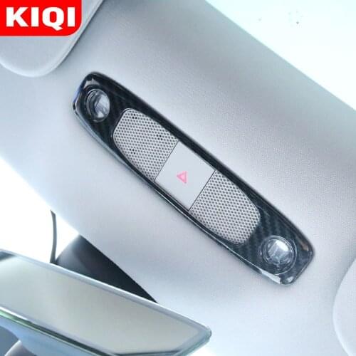 KIQI Accessories for Tesla Model 3 2016-2020 Car Front and Rear Reading Lights Frame Carbon Fiber Interior Decorative Stickers